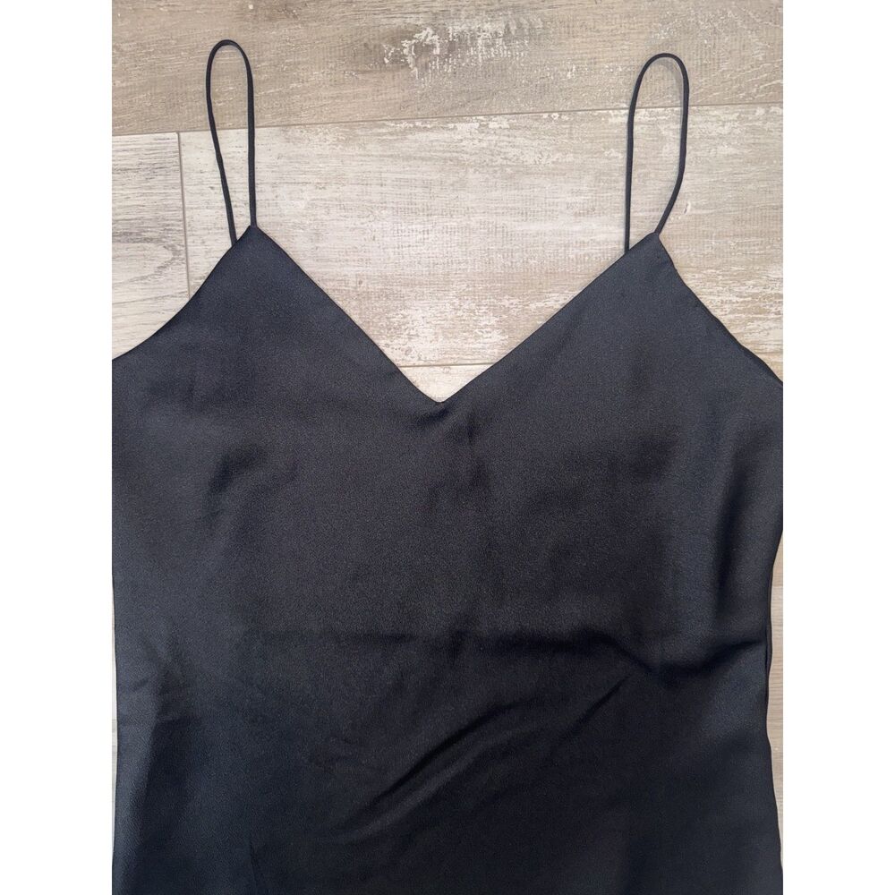 Shinestar Black Textured Cami Tank Top Spaghetti Strap V-Neck Sleeveless Blouse - Picture 6 of 7